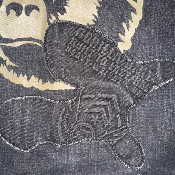 Boys 50 cent G-Unit Denim Jacket Size 7 Black Jean y2k retro - Picture 8 of 10